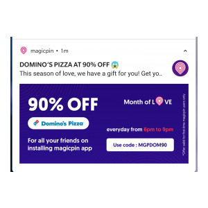 Magicpin Loot -  Get Domino's Pizza at 90% Off on First Magic Order Via Magicpin